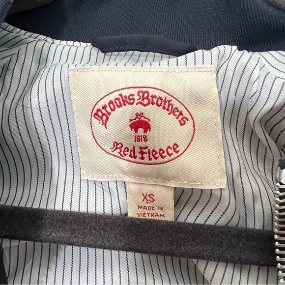BROOKS BROTHERS RED FLEECE PINSTRIPE NAVY BOMBER - Picture 5 of 5
